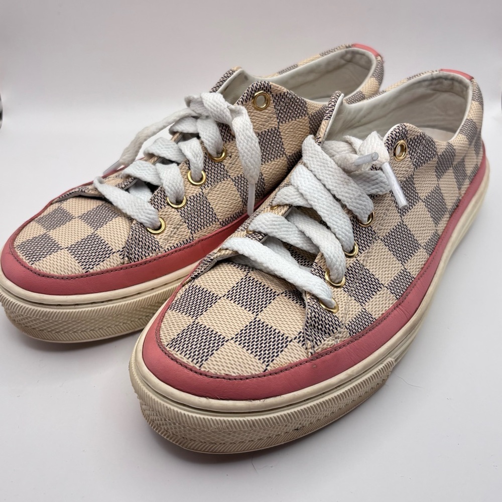 Louis Vuitton Checkered Stellar Sneakers EU 37.5 US Women's 7.5 Low Top Purple